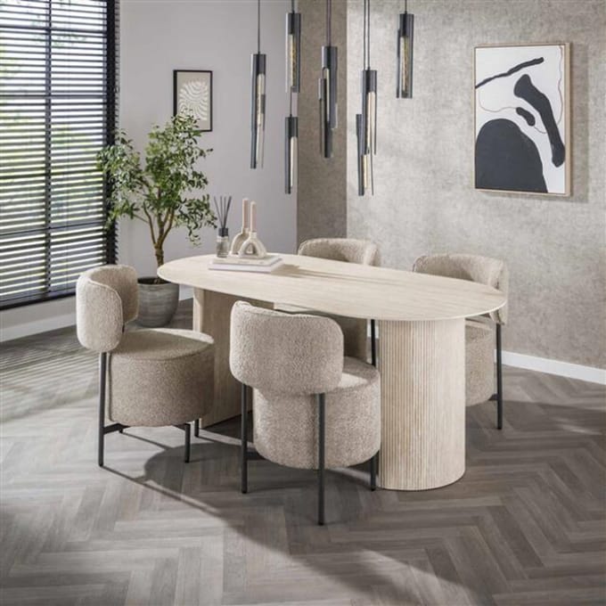 Hoyz Collection - Eetkamertafel Arch - Travertin look 90x180x77