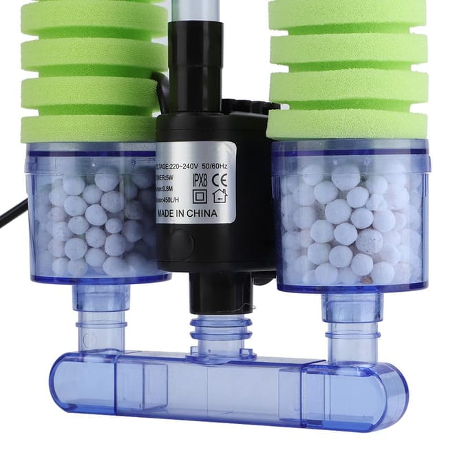 Mini aquarium éponge avec pompe à eau submersible  (XY-2902) green