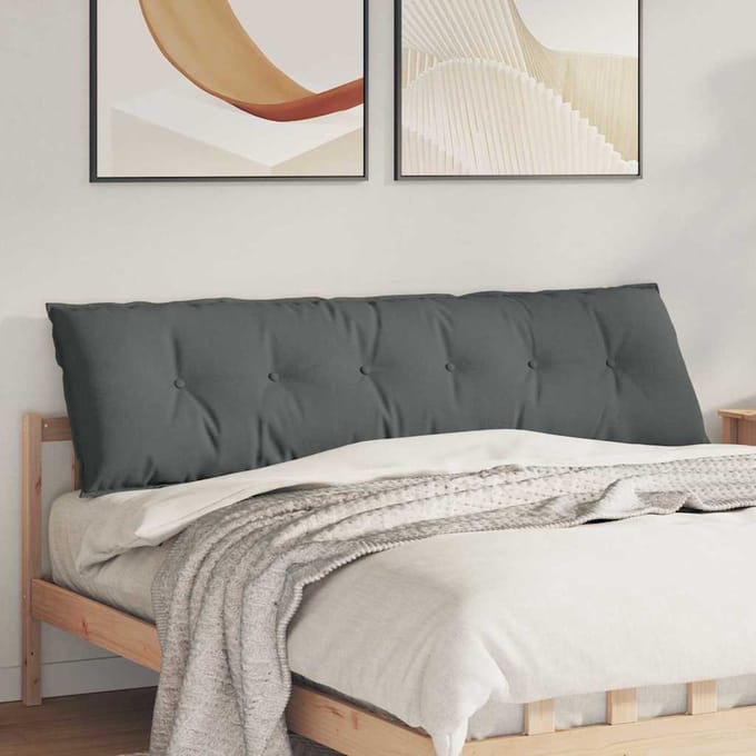 vidaXL - Rugkussen - Donkergrijs - 200 - x - 19 - x - 50 - cm - Stof