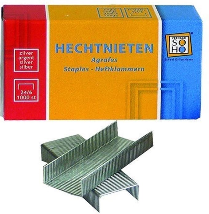 Soho - Hechtnieten 24x6mm - zilver - 1000st