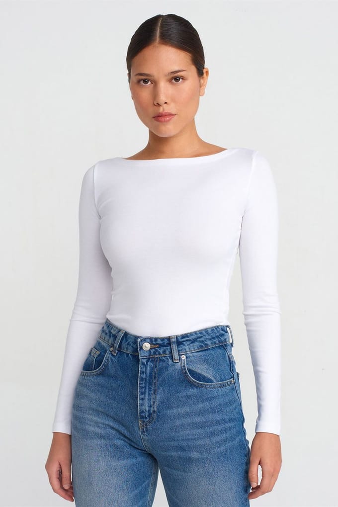 Dames Slim-fit Bootnek Langsleeve Blouse