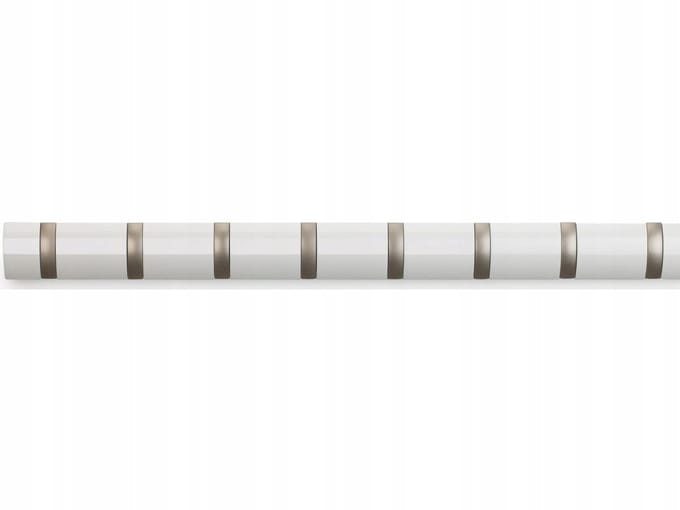 Moderne Wandkapstok Flip 8 Wit - Opvouwbare Haken