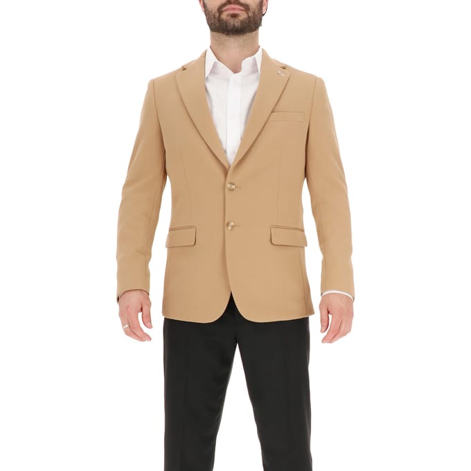 Scotch & Soda 2 Button Jacket Textured Knit Camel Taglia: 50 | Blazers Outlet | Uomo | Marrone