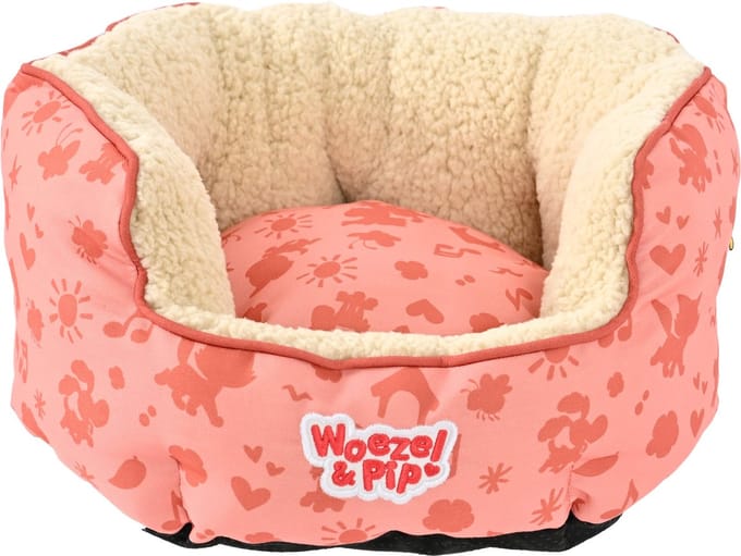 Woezel & Pip slaapmand rond roze 40cm