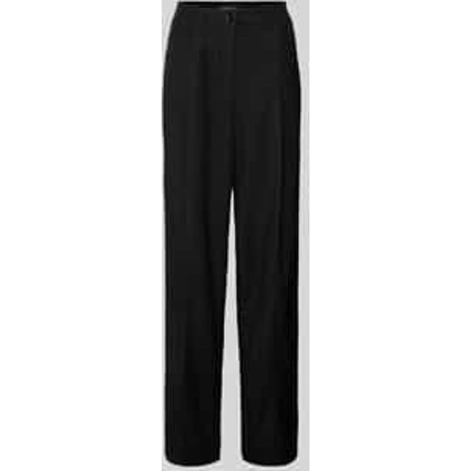 Wide fit stoffen broek van een mix van viscose en linnen