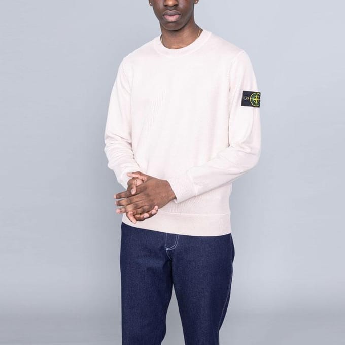 Stone Island Haut Homme Col Rond Basique Rose Clair 741563051-V0082 XL white