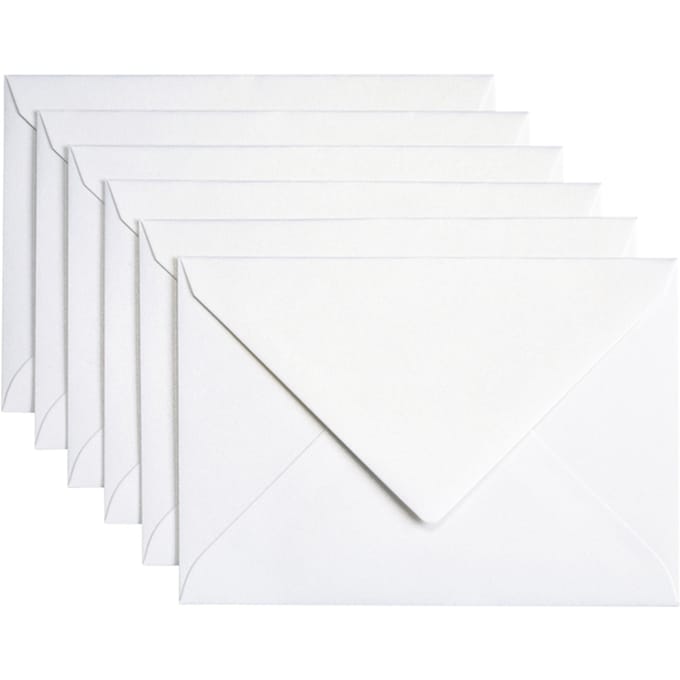 Envelop Papicolor C6 114x162mm metallic parelwit pak à 6 stuks