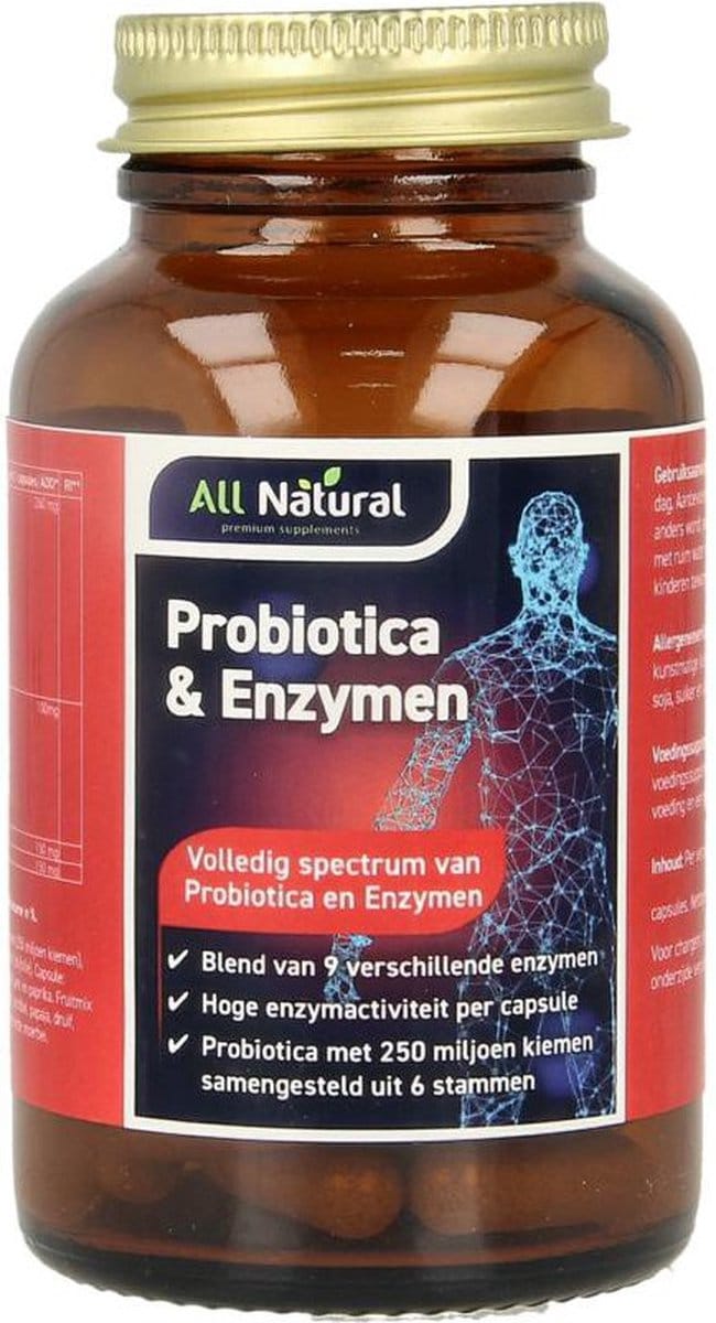 All Natural biotica supplementen & enzymen 60 Vegetarische capsules