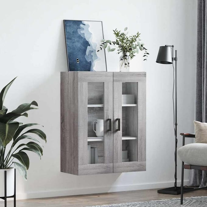 vidaXL - Bovenkast - 69,5x34x90 - cm - grijs - sonoma - eikenkleurig
