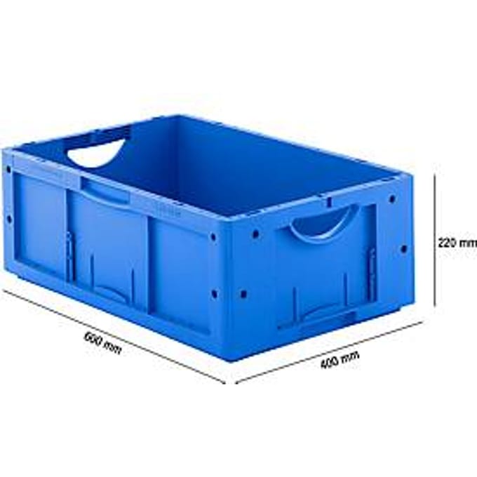 Eurobox serie LTB 6220, van PP, inhoud 41 l, zonder deksel, blauw