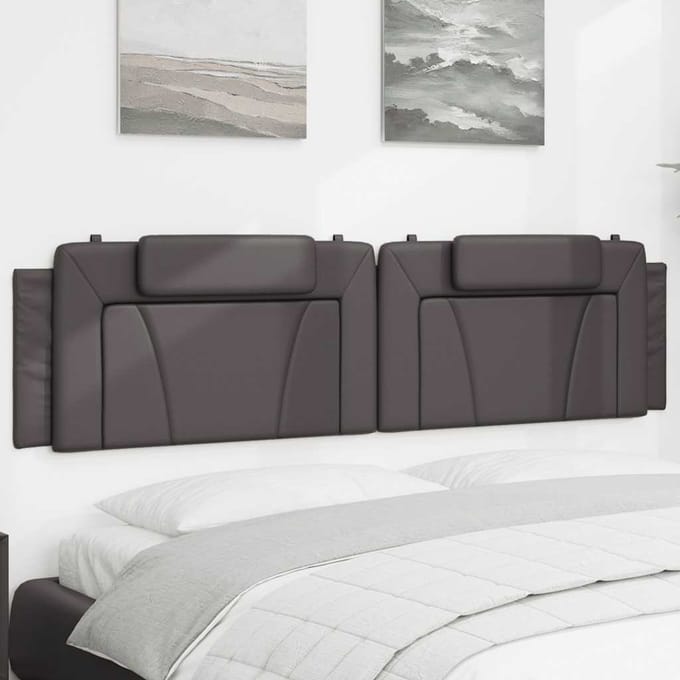 vidaXL - Hoofdbordkussen - "Viana" - 200 - cm - kunstleer - grijs