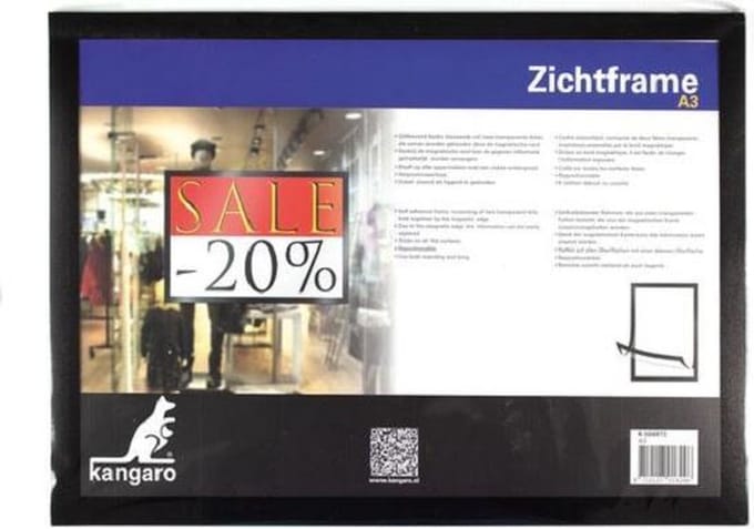Kangaro zichtframe - A3 - zwart