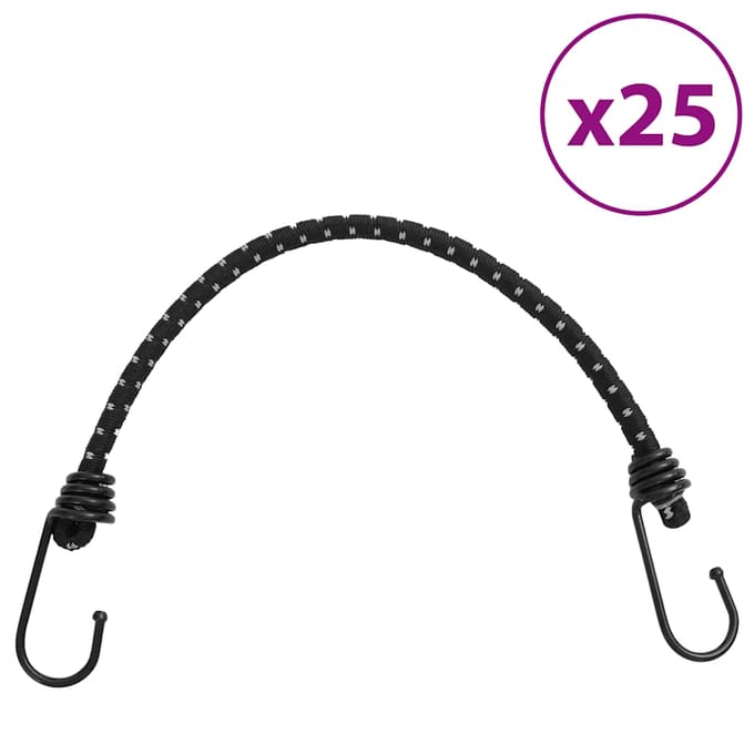 vidaXL - Spanelastieken - met - reflecterende - strips - en - haken - 25 - stuks - 46 - cm