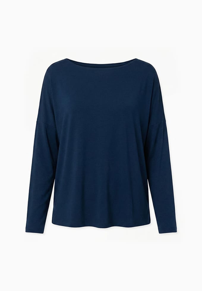 Viscose Oversize Longsleeve MARINEBLAUW