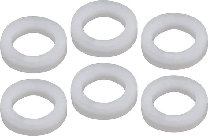 Boston BUTW-01-WH machine head washer, nylon, 1.5mm thickness, outer diam 6.3mm, inner diam 3.9mm, 6pcs