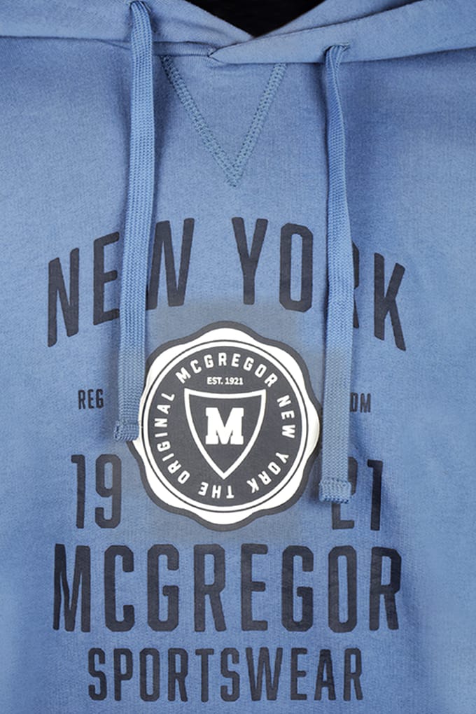 McGregor Graphic Hoody Faded Blue Größe: S | Kaputzenpullis Outlet | Herren | Blau