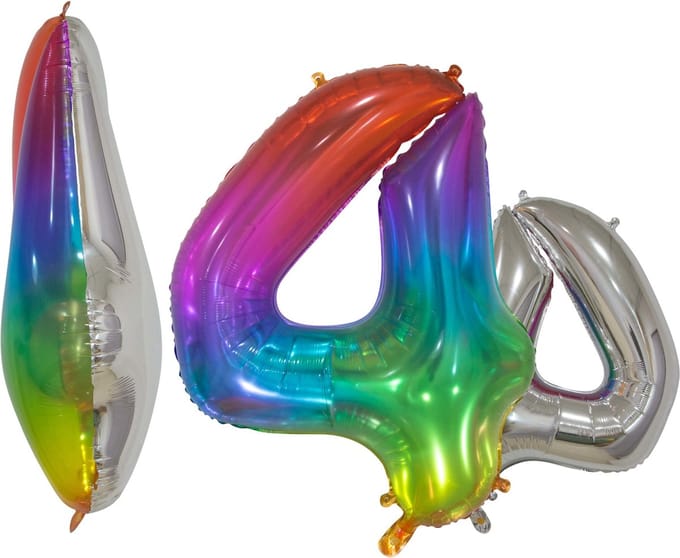 Folieballon 30" nmr. 4 - Transparant Regenboog