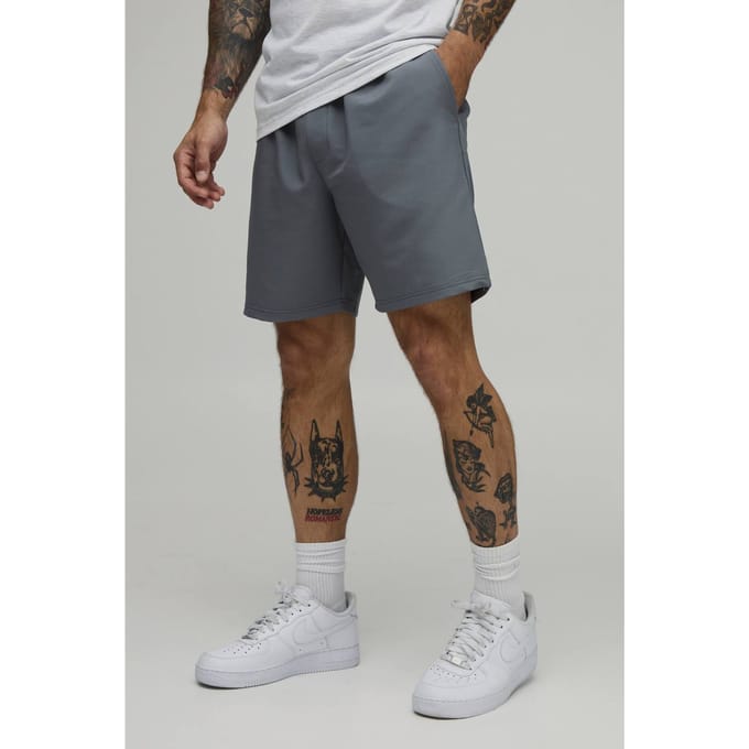 Essential Slim Fit Elasticated Tech Shorts | Grey | Size XS