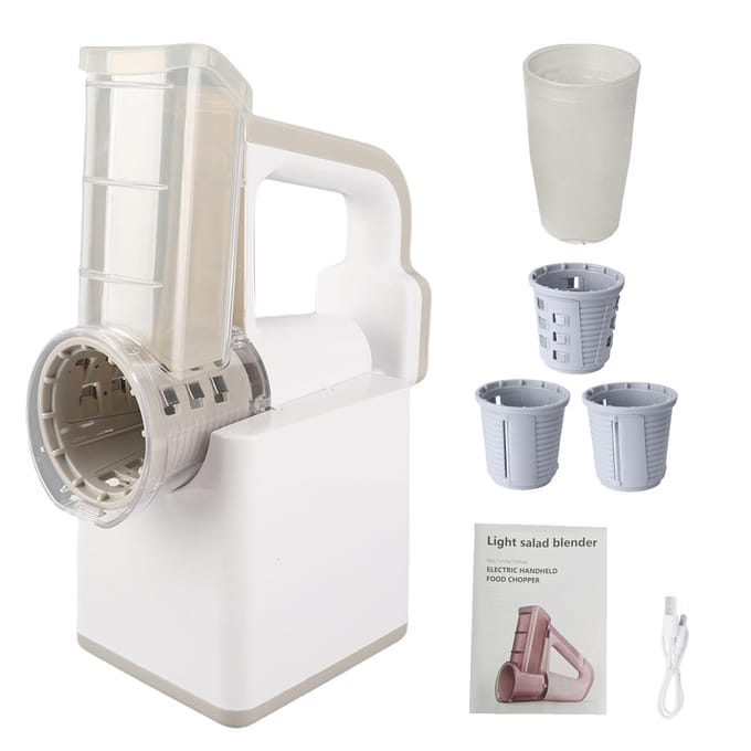 Draadloze Elektrische Roterende Kaasrasp Groentesnijder 3 In 1 Handheld Groenteshredder Salade