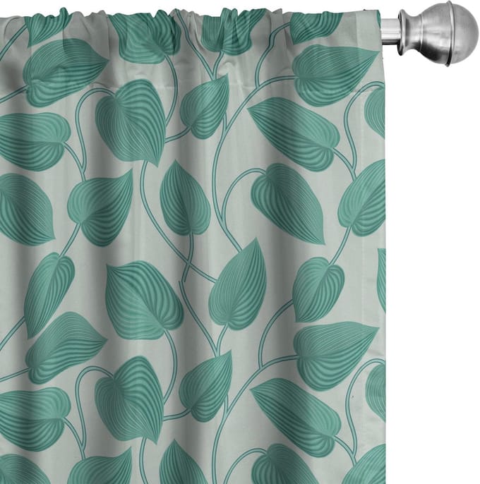 ABAKUHAUS – 2-delige set voorhangen – microvezel – Seafoam groen 75×175 cm