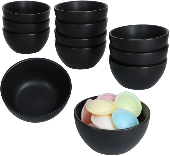Set van 12 hapjes- en dipschalen Londen Lampart Nero - 24304272