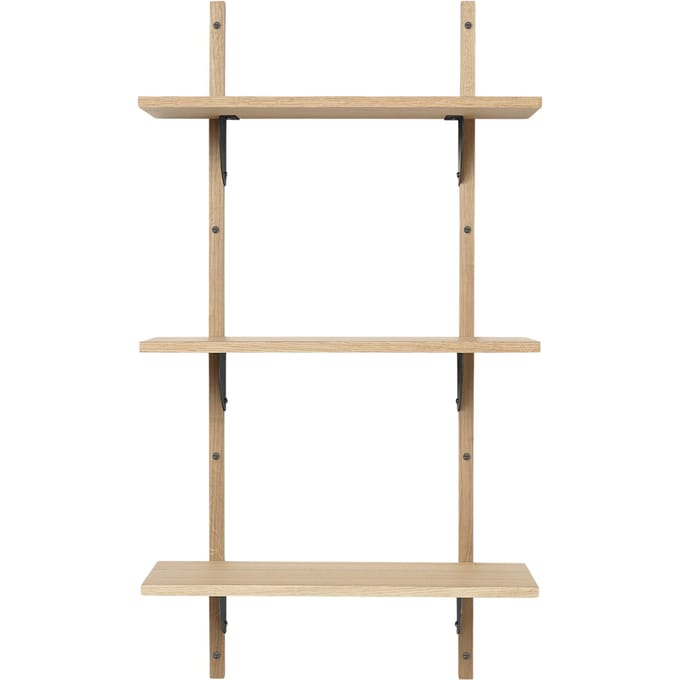 Ferm Living Sector Wandrek - eiken - zwart messing - 3 Wandplanken - smal