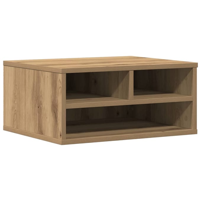 vidaXL - Printerstand - Artisanaal - eiken - 49 - x - 40 - x - 22,5 - cm - Bewerkt - hout