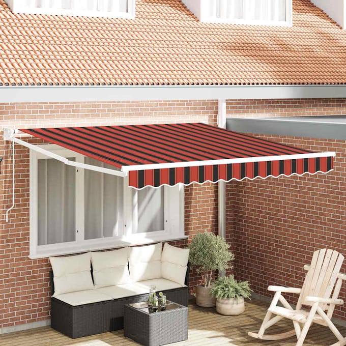 vidaXL - Uitschuifbare - luifel - Oranje - en - Bruin - 350 - x - 250 - x - 165 - cm