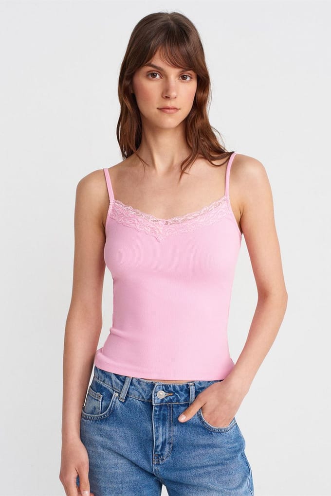Slim Fit Kant Gebreide Camisole Blouse