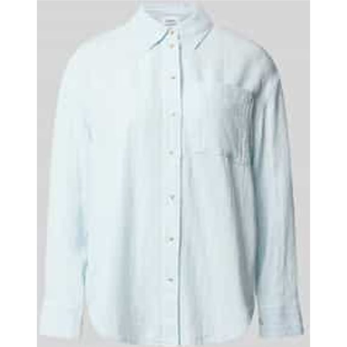 relaxed fit blouse met lange mouwen van mix van linnen en viscose