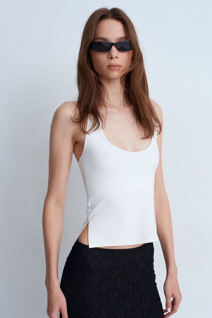 Halternekkostuum Cut-Out Slim Fit Blouse