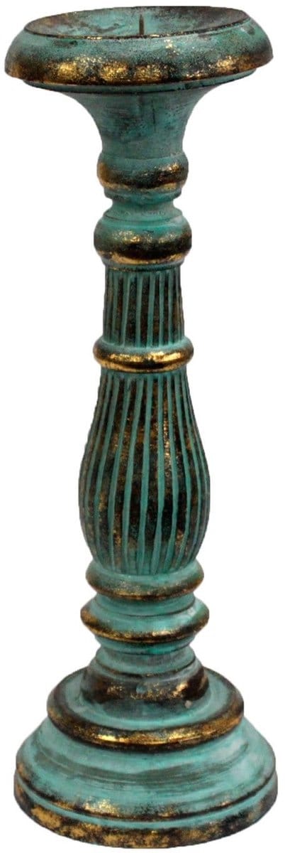 Middelgrote kaarsenstandaard - Turquoise Goud
