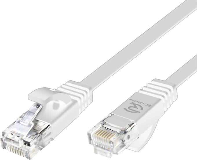 Internetkabel - CAT6 Ethernet Netwerk tot 1000Mbps - RJ45 Platte UTP Kabel - Wit - 1 Meter