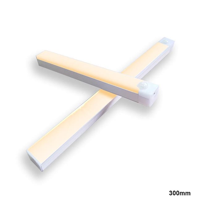 Bewegingssensor Nachtlampje Oplaadbaar Dimbaar LED-licht, Draagbaar zelfklevend binnenlicht voor 300mm warme witte kleur