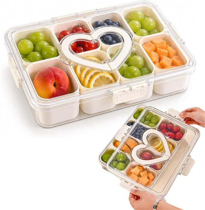 CRLYN® Serveerschaal met Vakjes - Serveerschaal - Tapasschaal - Wit