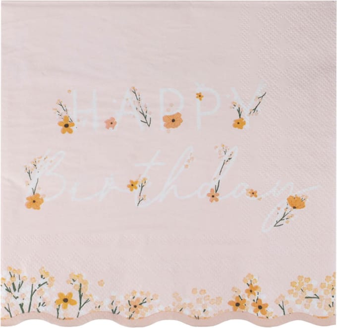 'Happy Birthday' - Pastel & Bloemen