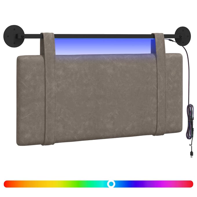vidaXL - Hangend - hoofdbord - Grijs - Antiek - PU