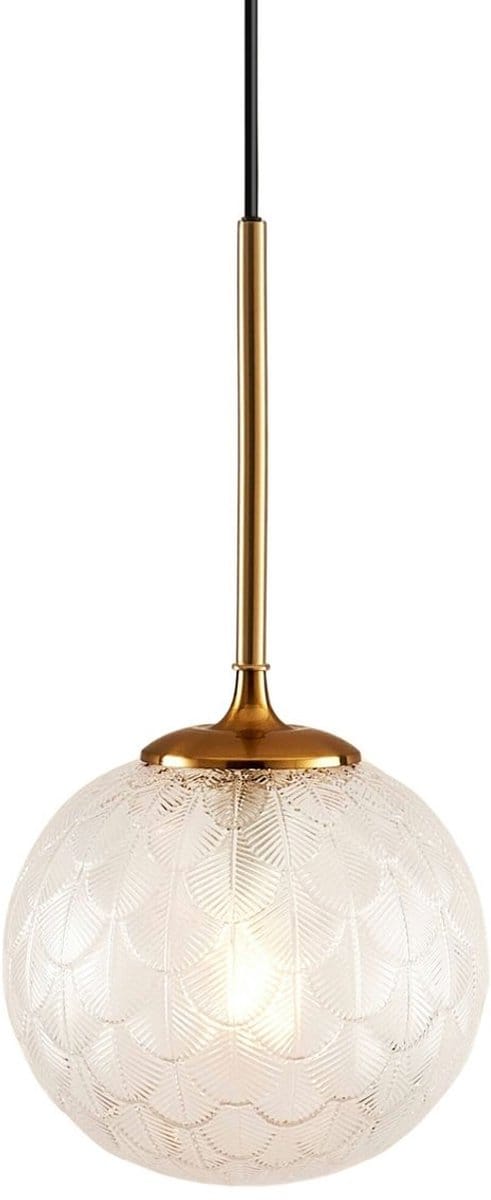 Kosilum - Aquila - Hanglamp - Transparant en goud - Metaal en glas