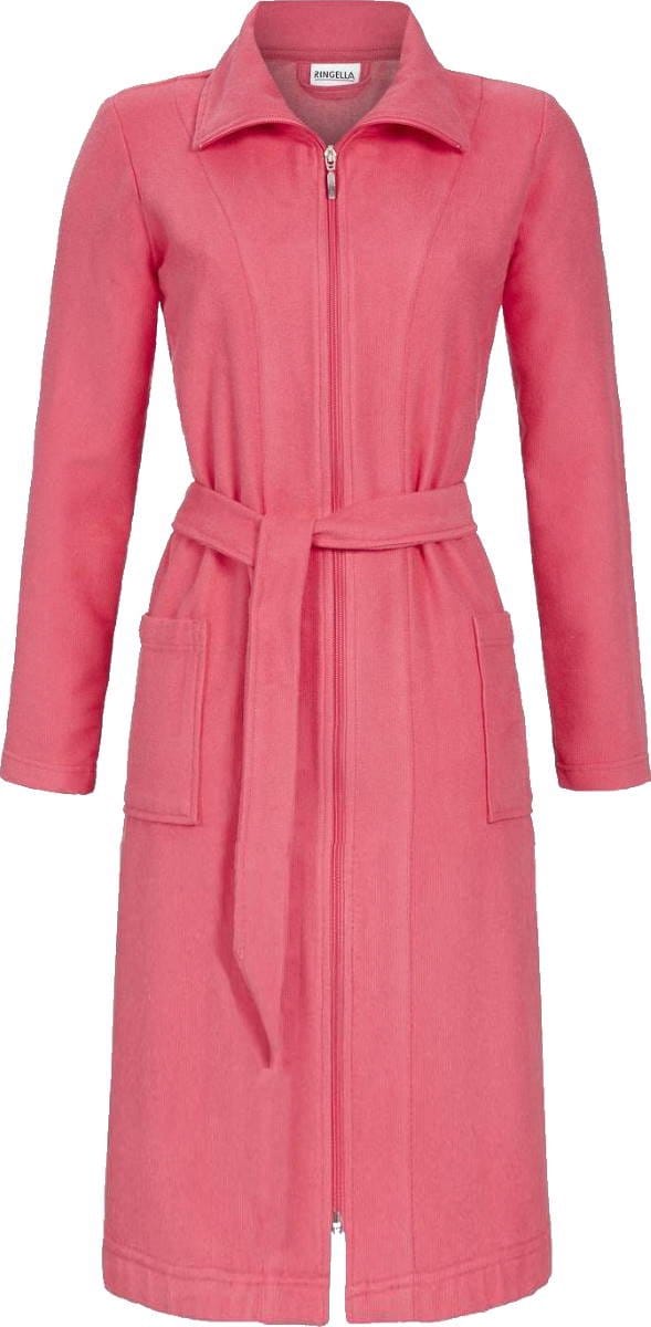 Ringella Flamingoroze badstof dames badjas ritssluiting Roze vrouw 48