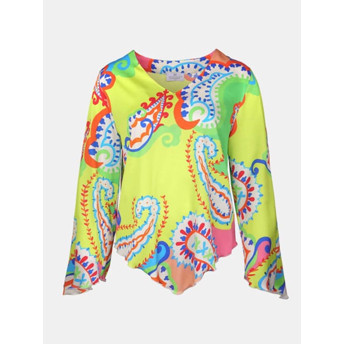 Mucho Gusto Blouse genua kleurrijke paisley print