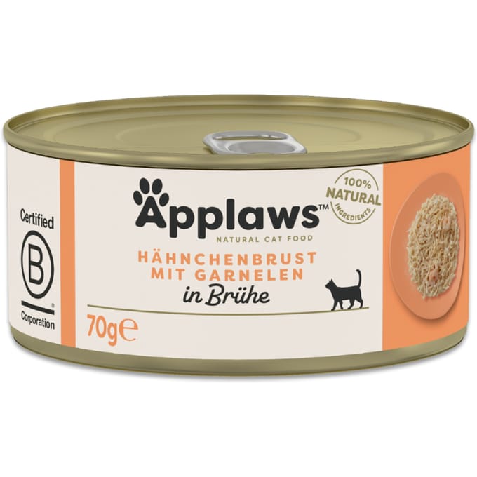 Applaws in Bouillon 6 x 70 g Kattenvoer - Kipfilet met garnalen