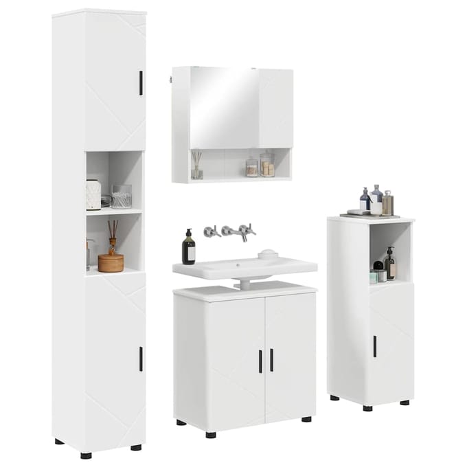 vidaXL - Badkamermeubel - Set - 4 - st - Wit - 61 - x - 35 - x - 64 - cm