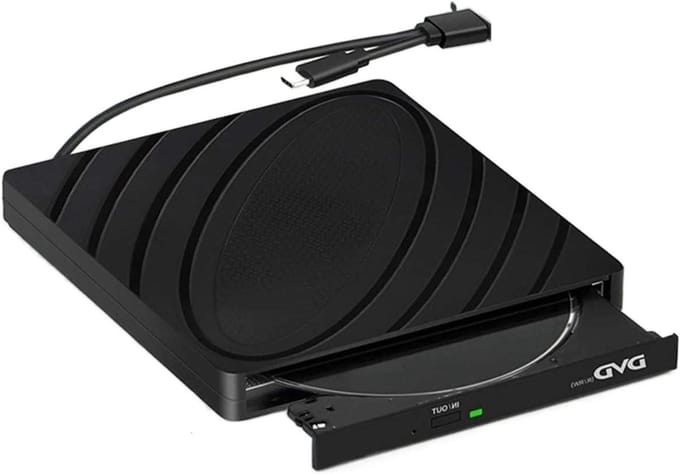 Externe DVD-RW Brander - Draagbare CD Speler - Bestanden Archiveren - USB 3.0 en Type-C - 1.8 cm dik - Zwart