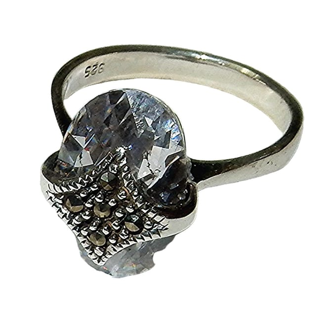 Zilveren Bergkristal Ring Mt 16.5