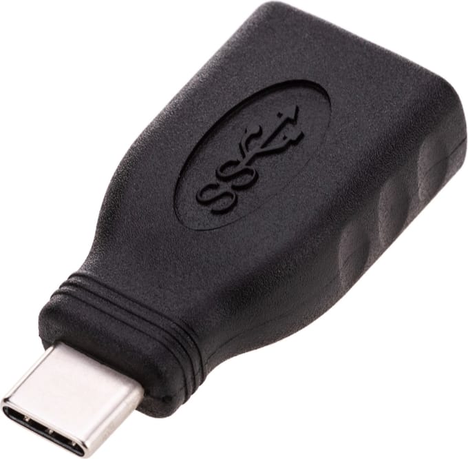 BeMatik - OTG USB 3.0 USB-C Male naar USB-A Female adapter zwart