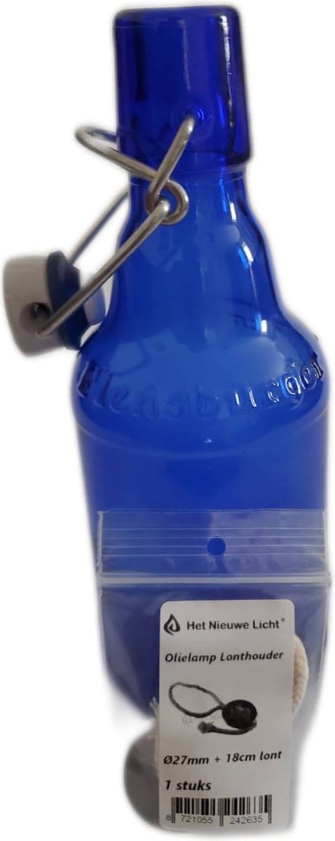 Het Nieuwe Licht ®- Blauwe beugelfles Olielamp met olie