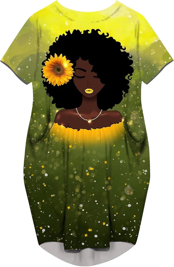 Losse Jurk met Kunst Print voor Dames - Casual en Comfortabel