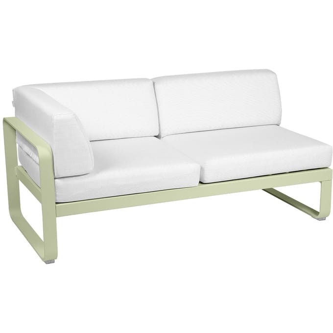 Fermob BELLEVIE hoekmodule links - 65 lindegroen mat - 81 witgrijs