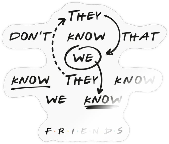 Friends They Don't Know That We Know Citaat Sticker maat S (10 x 10 cm)
