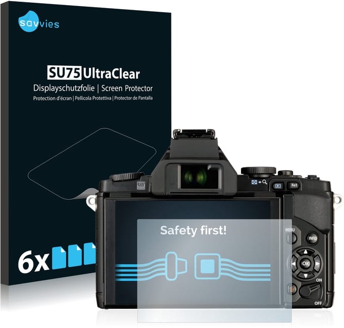 Savvies - Screenprotector voor Olympus OM-D E-M5 - Folie Beschermfolie transparant 6 Stuks